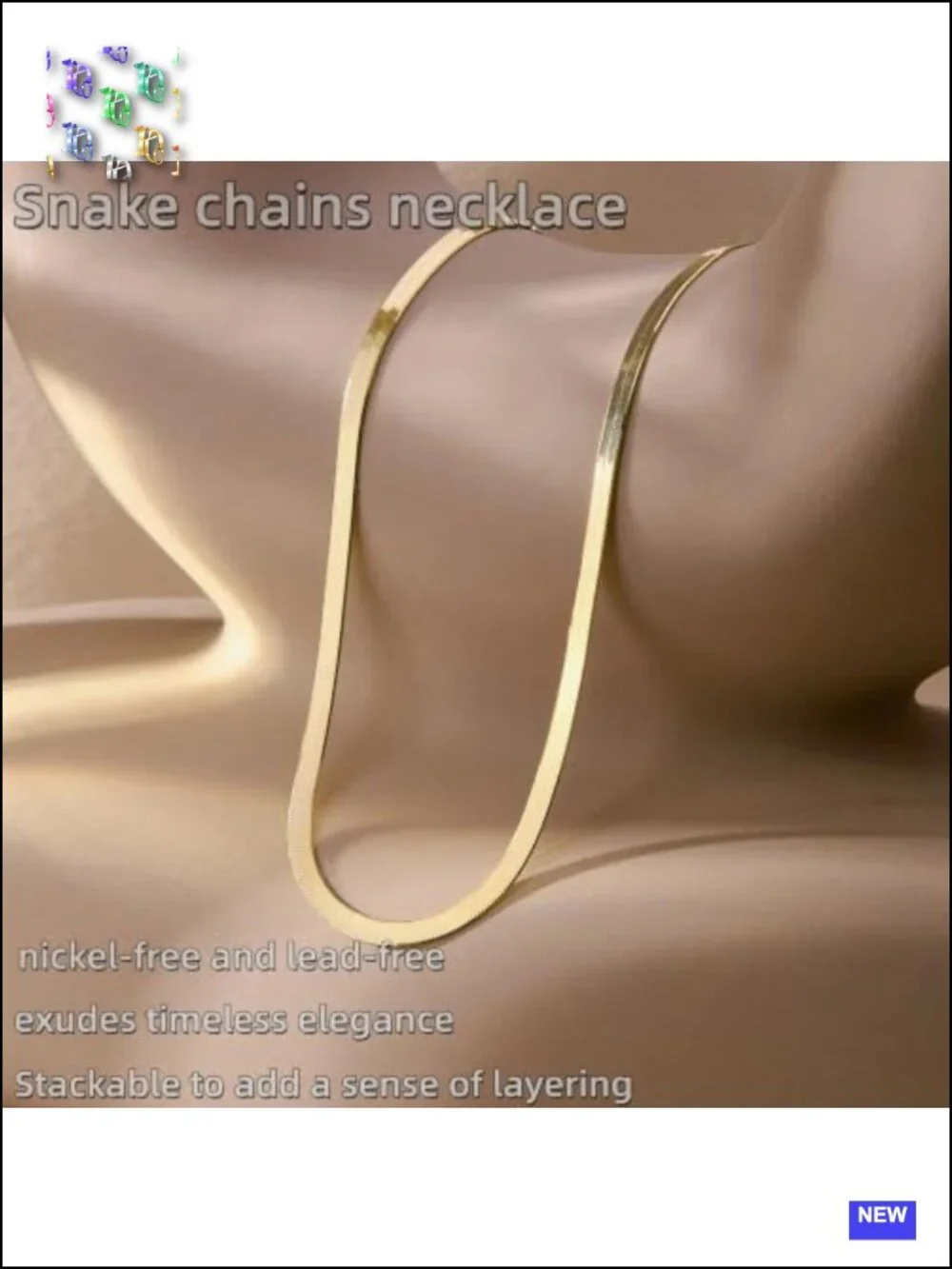 14K Gold Filled Foxtail Chain Necklace, Flat Snake Herringbone Layering